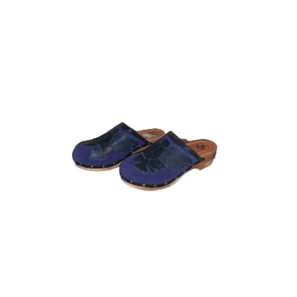 Lucky Brand Blue Suede and Leather Clogs - Women’s Size 11